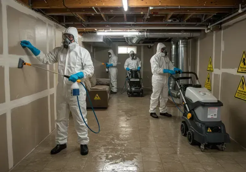 Basement Moisture Removal and Structural Drying process in Payne, OH